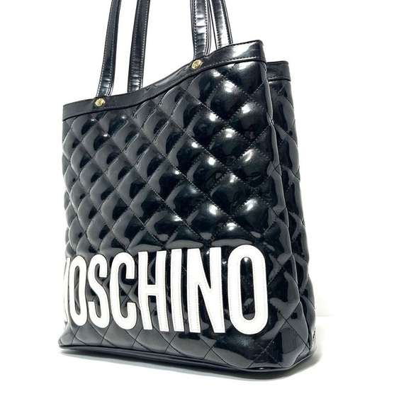 Moschino Patent Leather Signature Logo Bag - Picture 5 of 17